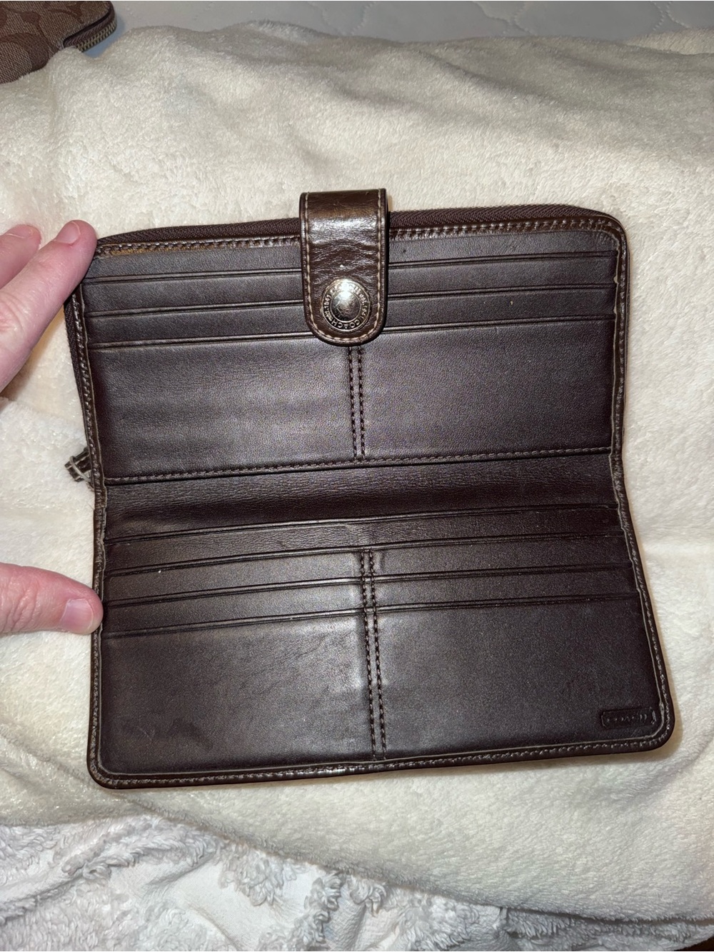 Coach Signature Canvas Wallet in Brown and Tan - Picture 4 of 4